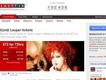 Cyndi Lauper in Melbourne - 8th & 9th April. Tix $72 for 72hrs. Was $119.  