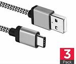 USB A to Type-C Cable Fast Charging 3 Cable $2.99, 5 Cables $4.99 ($0 with Prime/ $39 Spend) AhaTechaus