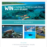 Win a Getaway to Lady Elliot Island for 2 Worth $3,600 from Wildiaries