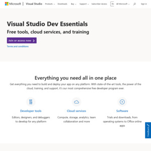 Free Visual Studio Dev Essentials Software and Learning Resources @ Microsoft
