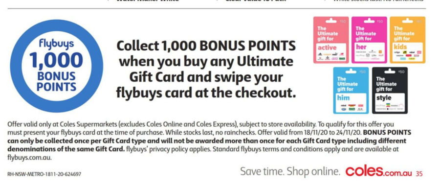 Collect 1000 flybuys Points When You Buy Any Ultimate Gift