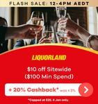 Liquorland: 20% Cashback ($25 Cap, 12pm-4pm AEDT) @ ShopBack