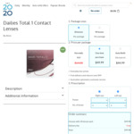 Dailies Total 1 Single Vision Contact Lenses 90-Pack Auto-Refill Subscription $100.79 (10% off) Delivered @ Get2020