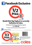 50% off Nestle Soleil Diet 1kg Yoghurt - Coles - With Facebook Voucher