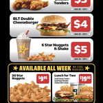 [QLD, NSW, SA, VIC] August Daily Deals $3- $5: Every Mon to Wed & ALL Week Deals via MyCarl's App @ Carl's Jr
