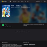 [XB1,XSX,XB Live Gold] AO Tennis 2 for $22.48 at Microsoft