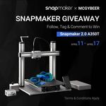 Win a Snapmaker A350T 3D Printer worth $2,400 from Snapmaker/McGybeer