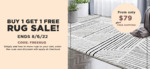 Buy One, Get One Free on Selected Floor Rugs (from $79 + Shipping) @ Luxoliving
