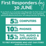 First Responders Day: 5% off Computers, 10% off Phones, 15% TVs (Exclusions Apply, In-Store) @ The Good Guys