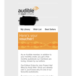 Free $14.95 Voucher for Subscribers Who Already Purchased "Project Hail Mary" @ Audible