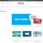 20% off Gift Cards @ LOWES (Online Only)