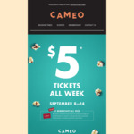 [VIC, NSW] $5 Tickets All Sessions 8-14 September @ Cameo, Lido, Classic, Ritz Cinemas