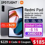 Xiaomi Redmi Pad (10.61" 2K, 4GB/128GB, Helio G99, Widevine L1) US$236.90 (~A$372.89) Delivered @ Xiaomi Mi Store AliExpress