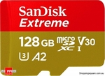 SanDisk Extreme C10, V30, U3, A2 MicroSD Card 128GB $18.95, 256GB $34.95 + Delivery @ Shopping Square