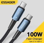 Essager PD 100W 3m USB-C to USB-C Fast Charge Cable US$2.34 (~A$3.50) Delivered @ Digitaling Store AliExpress