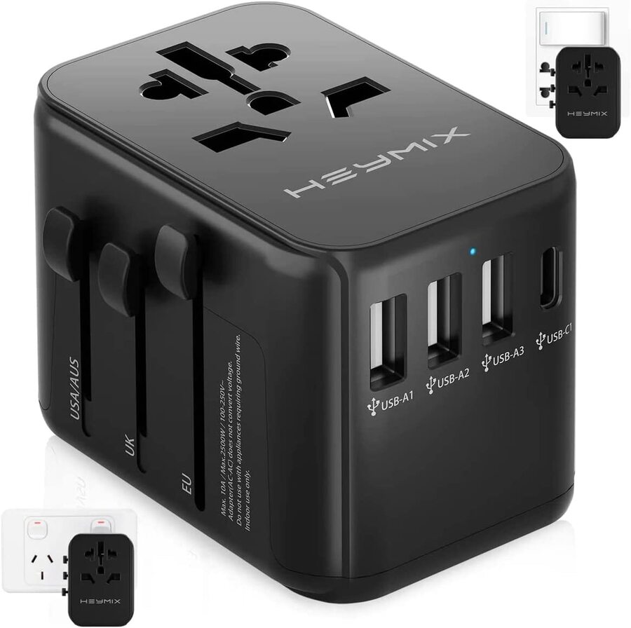 HEYMIX International Travel Adapter, Universal Adapter Travel Plug, 4 ...