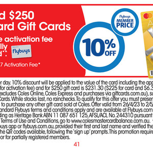 [NSW, ACT] Scan Registered Flybuys Card & Get 10% off $100 & $250 Coles ...