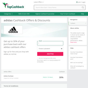 30 adidas hot sale discount code