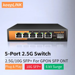 KeepLink 5-Port 2.5Gbps Ethernet Network Switch with 1x 10Gbps SFP Port US$26.50 (~A$39.70) Delivered @ KeepLink AliExpress