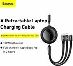 Baseus 3-in-1 100W USB-C / Lightning / MicroUSB Cable Retractable (Fast Charge) $19.88 Delivered @ Pocket Shop eBay