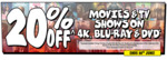 20% off DVD, Blu-Ray & 4K UHD + Delivery ($0 C&C/ in-Store) @ JB Hi-Fi