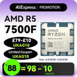 AMD Ryzen 5 7500F CPU US$122.99 (~A$184.1) Delivered @ PC Hardware Parts Store via AliExpress