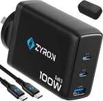 ZYRON 100W 3-Port Dual USB C GaN Charger with 2m Cable & Case $49.99 + Del ($0 with Prime/ $59 Spend) @ Zyron Tech via Amazon AU