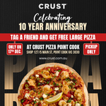 [VIC] Free Pizza - Pickup Only (Instagram Follow  & Facebook Tag a Friend Required) @ Crust Gourmet Pizza, Point Cook