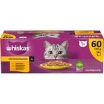 Whiskas 85g Chicken Favorites in Jelly Adult Cat Wet Food - 60 Pack $32.30 + Delivery ($0 C&C/OnePass/in-Store) @ Bunnings