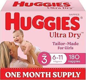 Huggies Ultra Dry Nappies (Sizes 3-6) 1-Month Pack $58 ($52.20 Subscribe & Save) + Delivery ($0 Prime/ $59 Spend) @ Amazon AU