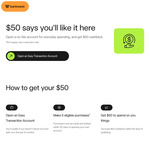 Open an Easy Transaction Account, Make 5 Eligible Purchases in 30 Days for $50 Cashback @Bankwest