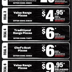 Domino's $6 Traditional/Chef's Best & $4.95 Value Pick Up 2 Days 21/07/13 - 22/07/13