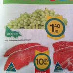 Australian Thompson Seedless Grapes $1.48 Per Kg @ Woolworths Vic until 22 April