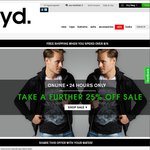 YD. Take a Further 25% OFF SALE ITEMS - Online Only