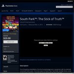 Stick of Truth (PS3) US$20 on US PSN Store 