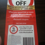 $5.00 off When You Spend $50.00 or More in One Transaction at Coles Mooroolbark VIC