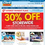 Clark Rubber 30% off Storewide 18th Feb to 22nd Feb