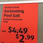 25kg Pool Salt on Clearance for $2.99 at ALDI
