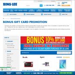 Bing Lee - 10% Back in Form of Binglee Gift Cards When You Spend over $200 (THURSDAY ONLY)