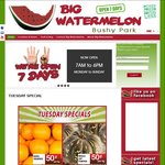 Seedless Watermelon, Navel Oranges and Whole Jap Pumkin for 50c/kg @ Big Watermelon Bushy Park (VIC)