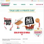 Free Original Glazed Doughnut, or Free Dozen for Talk Like a Pirate Day @ Krispy Kreme - Monday 19th September (Excludes NT)
