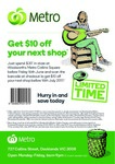 $10 off Next Shop When You Spend $30 at Woolworths Metro Collins Square (VIC)