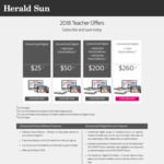 [Teacher Offer] Herald Sun Digital/Print Subscription: Digital $25/Year, Digital + Weekday School Delivery $50/Year & More