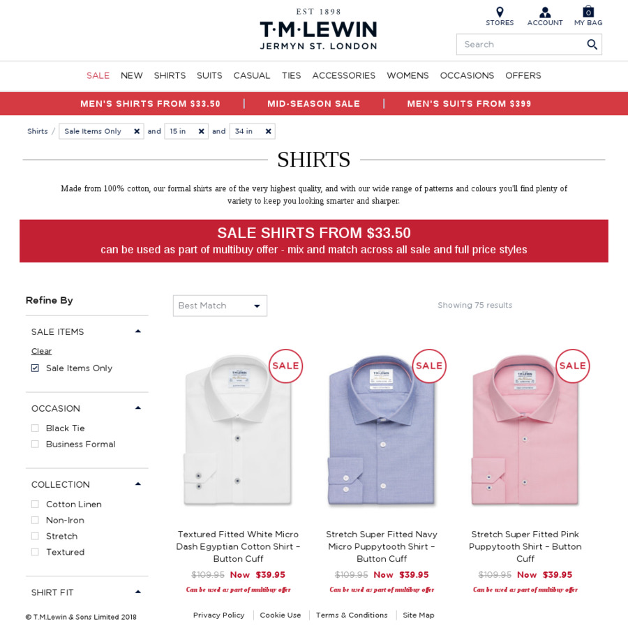 TM Lewin: 5 Shirts for $147.50 ($29.50 Ea with Promo Code) + FREE ...