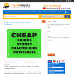 [QLD] $1 a Day Campervan Hire + $200 Free Petrol from TravelWheels - One Way from Cairns to Sydney