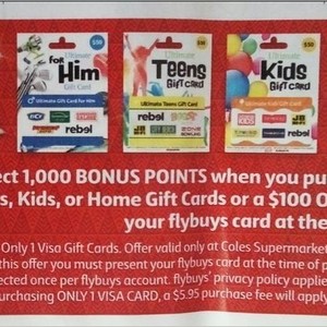 1 000 Flybuys With 50 Ultimate Series Gift Card Jb Hi Fi Tggs Sca Bcf Rebel More Or 100 Visa Gift Card Coles Ozbargain