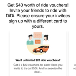 [VIC] Upsized Referral, 2x $20 Vouchers (Normally 2 x $10) @ DiDi