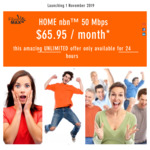 FibreMax Launch Deal - Home nbn 50Mbps $65.95/Month