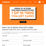 Win 1 of 10 $1,000 VISA Gift Cards from Foodworks [With Purchase]