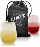 Flexicups Silicone Wine Glasses 2pk with Handy Carry Bag $12.50 + Delivery ($0 with Prime/ $39 Spend) @ JuicyBear Amazon AU